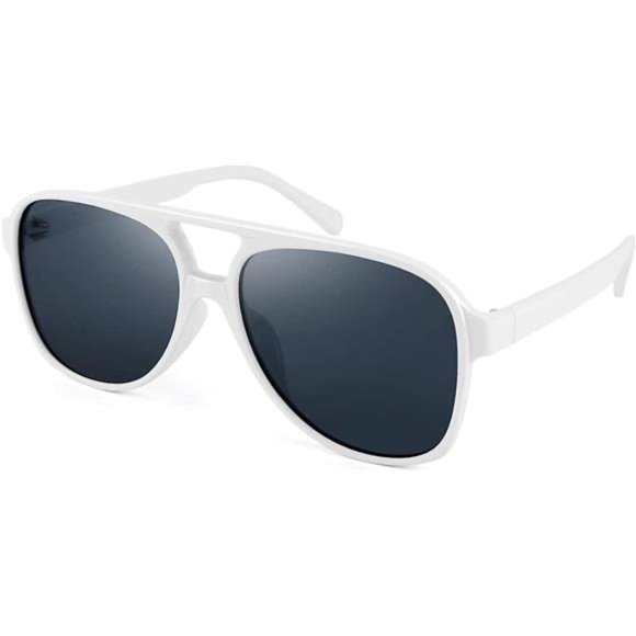 Vintage Retro 70s Plastic Aviator Sunglasses Women Men Classic Large Squared - Picture 1 of 6